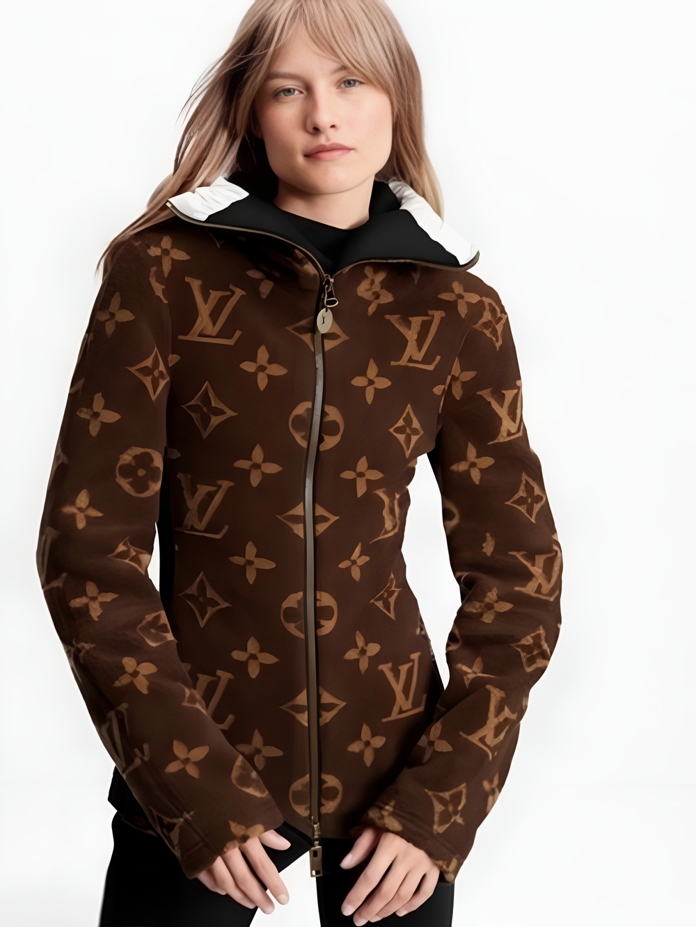 Louis Vuitton Giant XL Monogram Teddy Fleece Blouson Jacket Size 36 NWT